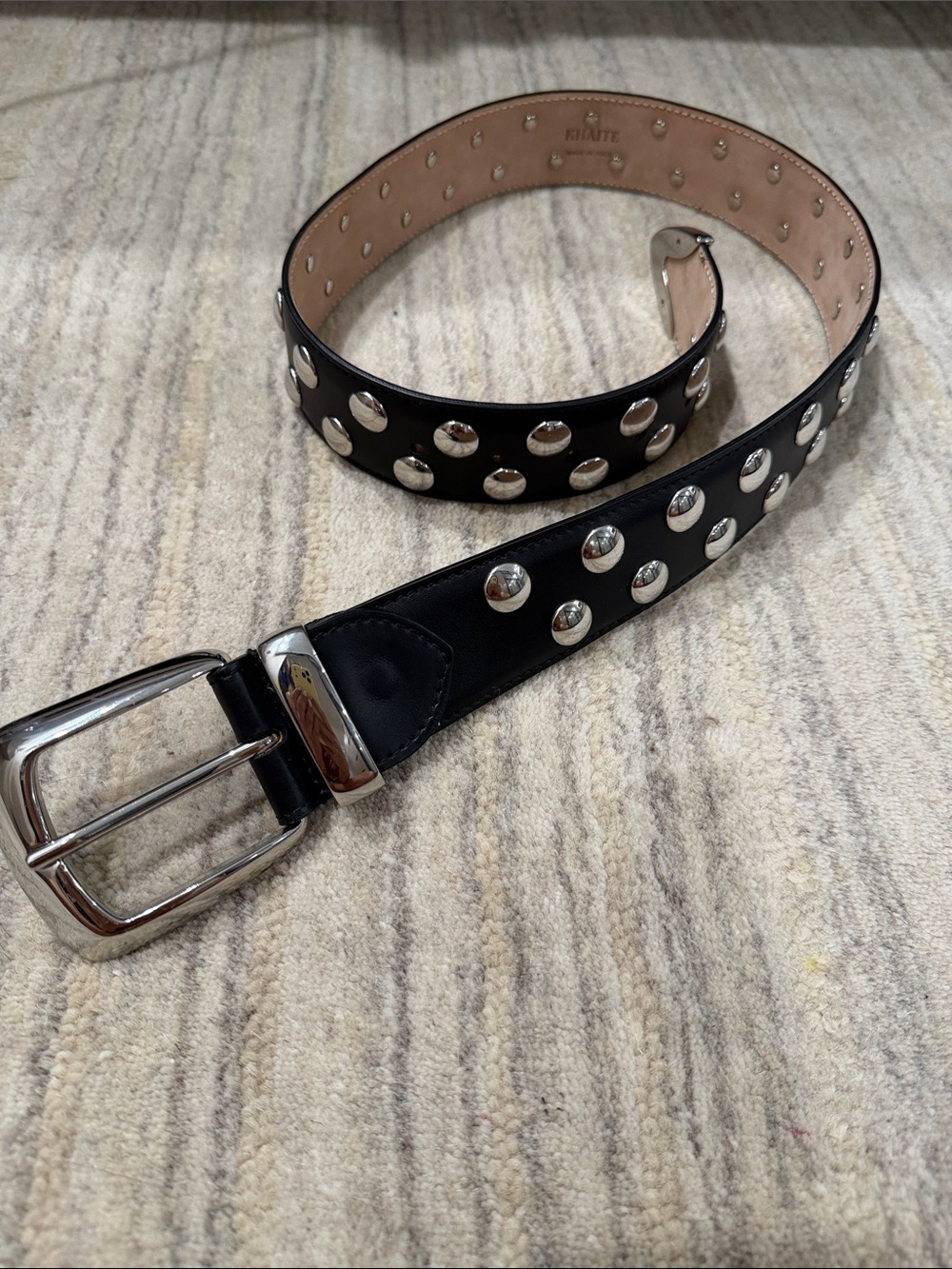 Khaite Bruno Black Studded Leather Belt